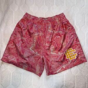 Eric Emanuel Can of Paint White and Pink Men's 5” Power Lifting Shorts Size Med